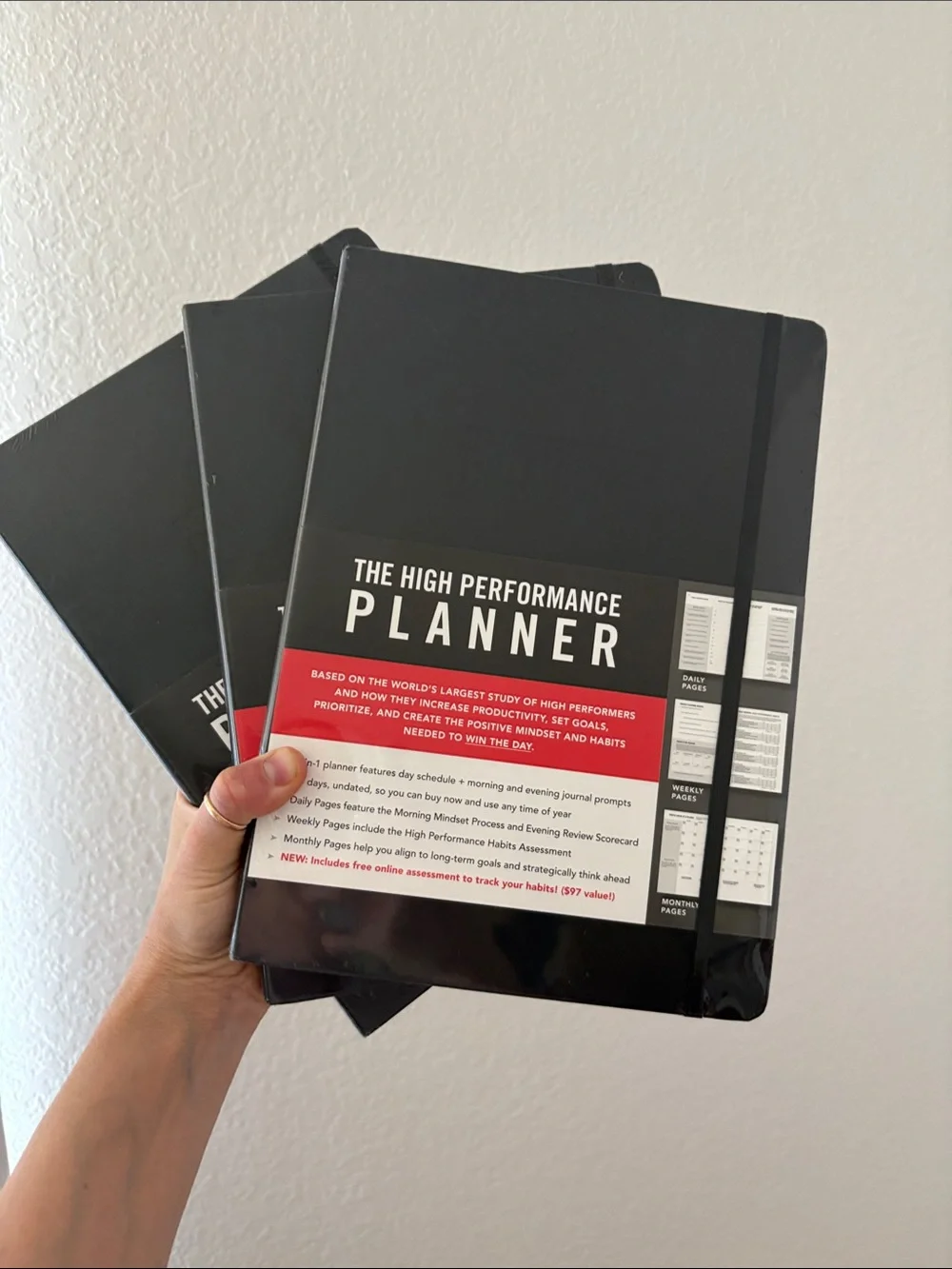 NEW 3 Pack The High Performance Planner - Black Daily Productivity Planner